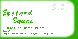 szilard dancs business card